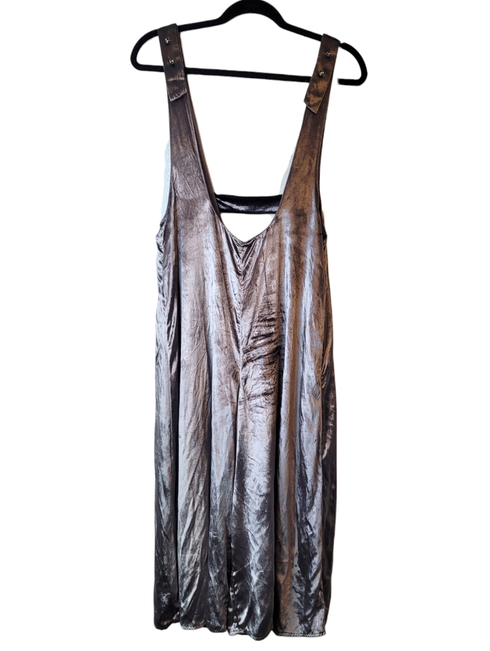 Maeve Anthropologie Silver Purple Wide Leg Overall Jumpsuit Size S